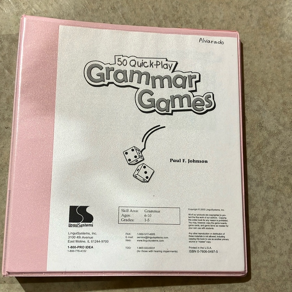 50 Quick Play Grammar Games